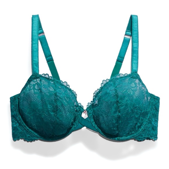Savage x Fenty Bra Floral Lace Unlined Womens Plus Size 38DD Hunter Green Sexy - Picture 10 of 10